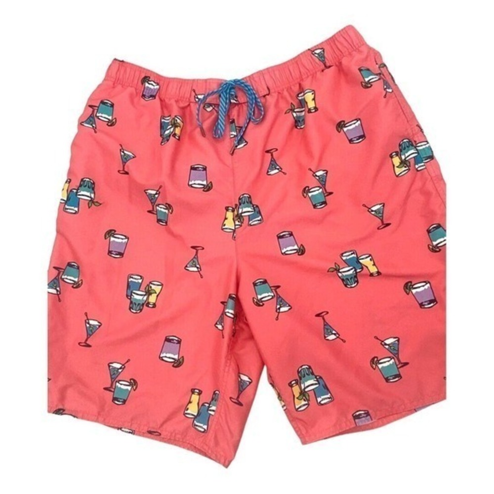 True Nation Cocktail‎ Graphics Size XLT Polyester Men’s Shorts Swim Trunks Lined